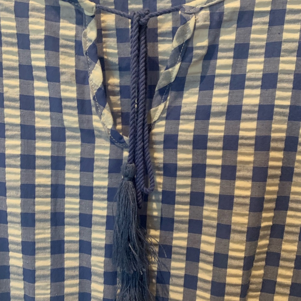 Blue and White Searsucket Sundress - Picture 3 of 5